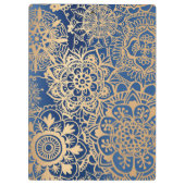 Patroon met blauw en gouden mandala klembord (Achterkant)