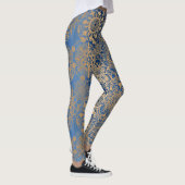 Patroon met blauw en gouden mandala leggings (Rechts)