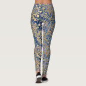 Patroon met blauw en gouden mandala leggings (Achterkant)