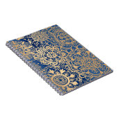 Patroon met blauw en gouden mandala notitieboek (Rechterzijde)