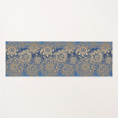 Patroon met blauw en gouden mandala yogamat (Voorkant (horizontaal))