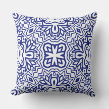Patroon met blauw op wit