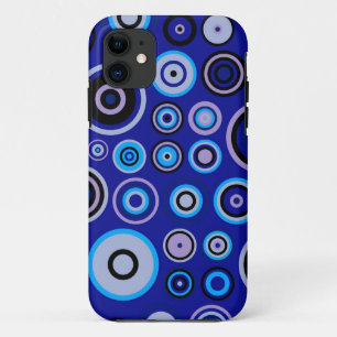 Patroon met blauw Retro-cirkels Kleurrijke Vinta Case-Mate iPhone Case
