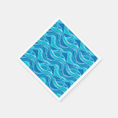 Patroon met blauwe golven met wit stammenpatroon servet (Hoek)