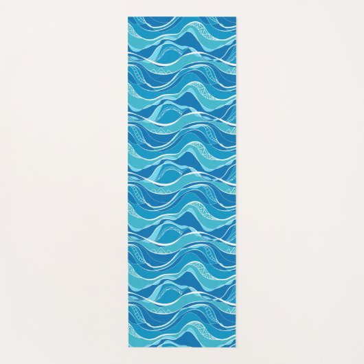 Patroon met blauwe golven met wit stammenpatroon yogamat (Voorkant)