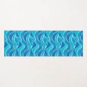 Patroon met blauwe golven met wit stammenpatroon yogamat (Voorkant (horizontaal))