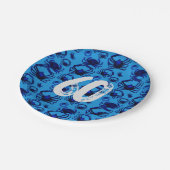Patroon met blauwe krabben papieren bordje (Gekanteld)