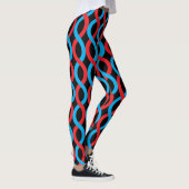 Patroon met blauwe rode golven in de Socialite Leggings (Rechts)