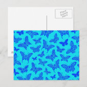 Patroon met blauwe vlinders briefkaart (Voorkant / Achterkant)