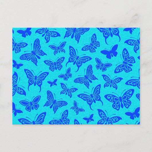 Patroon met blauwe vlinders briefkaart (Voorkant)