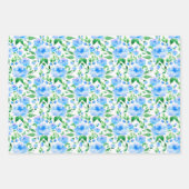 Patroon met blauwe waterverf bloemen inpakpapier vel (Voorkant 2)
