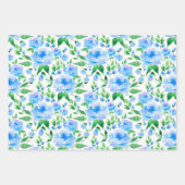 Patroon met blauwe waterverf bloemen inpakpapier vel (Voorkant)
