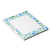 Patroon met blauwe waterverf bloemen notitieblok (Schuin)