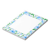 Patroon met blauwe waterverf bloemen notitieblok (Linkerzijde)