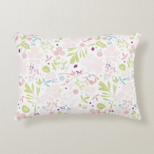 patroon met bloemen decoratief kussen (Voorkant)