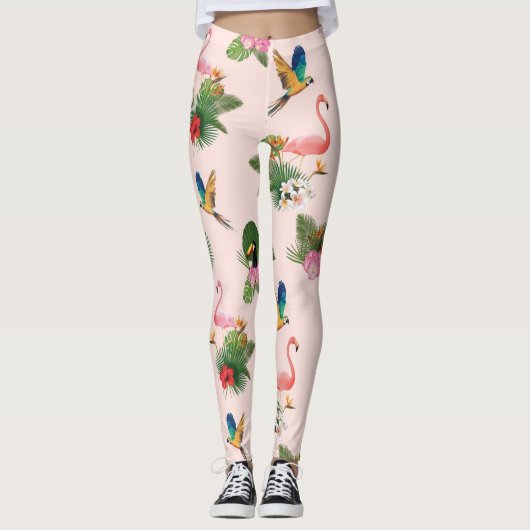 Patroon met bomen en palmbomen leggings (Voorkant)