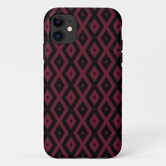 patroon met Bourgogne en zwarte diamant Case-Mate iPhone Case (Achterkant)
