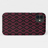 patroon met Bourgogne en zwarte diamant Case-Mate iPhone Case (Achterkant (horizontaal))