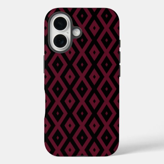 patroon met Bourgogne en zwarte diamant Case-Mate iPhone Case (Achterkant)