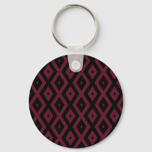 patroon met Bourgogne en zwarte diamant Sleutelhanger
