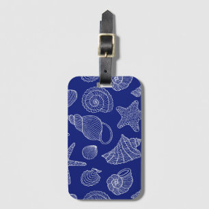 Patroon met Bright Blue Shell Bagagelabel