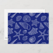 Patroon met Bright Blue Shell Briefkaart (Voorkant / Achterkant)