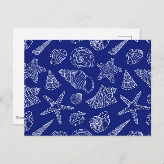 Patroon met Bright Blue Shell Briefkaart (Voorkant / Achterkant)