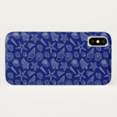 Patroon met Bright Blue Shell Case-Mate iPhone Case (Achterkant (horizontaal))