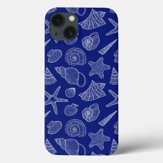 Patroon met Bright Blue Shell Case-Mate iPhone Case (Achterkant)