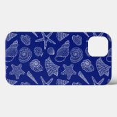 Patroon met Bright Blue Shell Case-Mate iPhone Case (Achterkant (horizontaal))