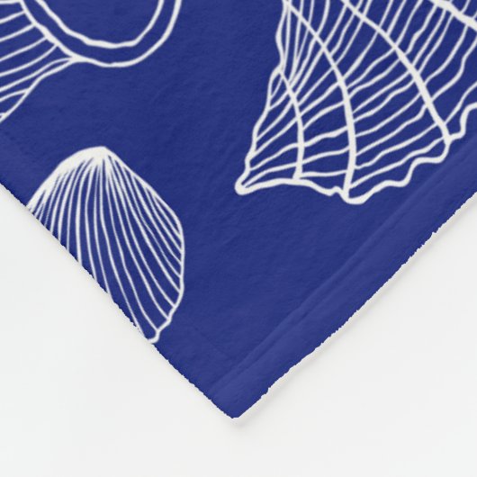 Patroon met Bright Blue Shell Fleece Deken (Hoek)