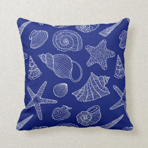 Patroon met Bright Blue Shell Kussen