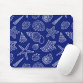 Patroon met Bright Blue Shell Muismat (Met muis)