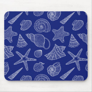 Patroon met Bright Blue Shell Muismat