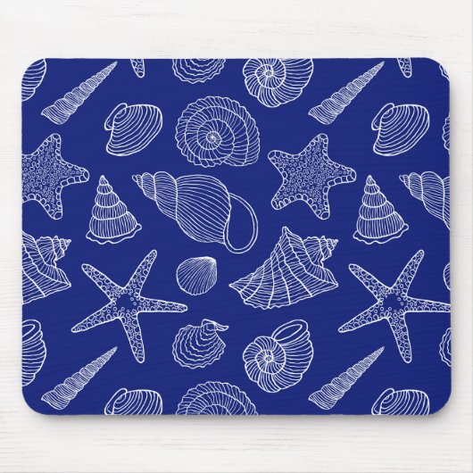 Patroon met Bright Blue Shell Muismat (Voorkant)