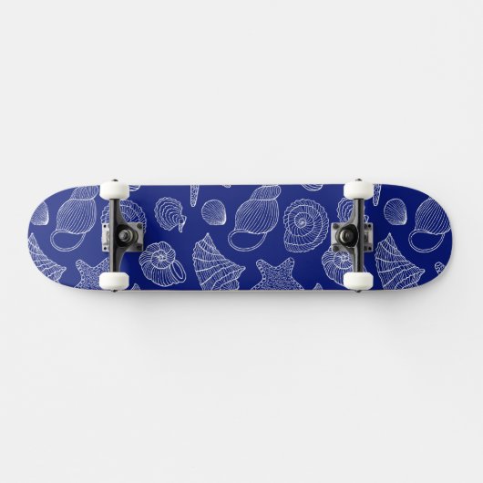 Patroon met Bright Blue Shell Persoonlijk Skateboard (Horizontaal)