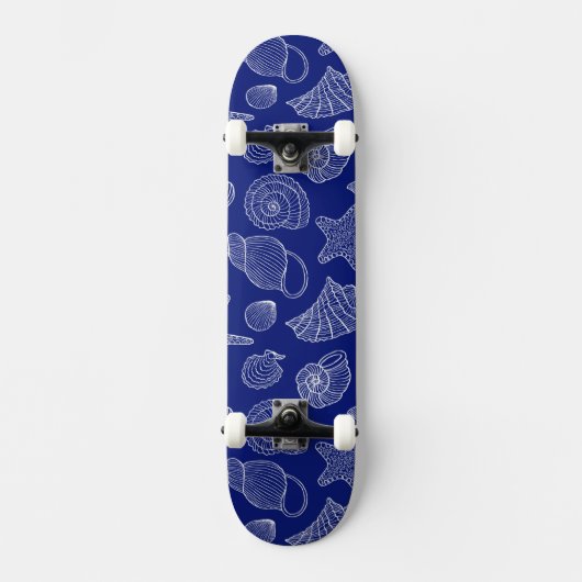Patroon met Bright Blue Shell Persoonlijk Skateboard (Voorkant)