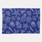 Patroon met Bright Blue Shell Theedoek (Horizontaal)