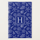 Patroon met Bright Blue Shell | Voeg je Initiaal t Planner (Voorkant)