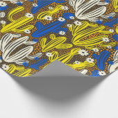  patroon met cactus op zwarte achtergrond. S Cadeaupapier (Hoek)