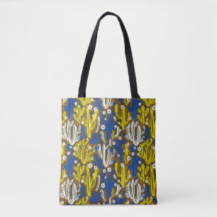 patroon met cactus op zwarte achtergrond. S Tote Bag