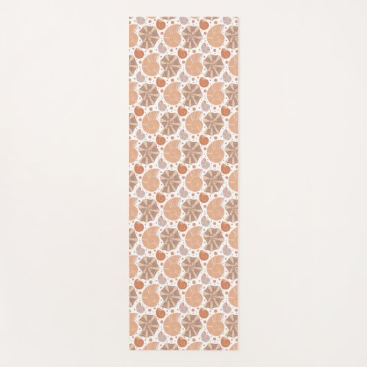 Patroon met cartoon-seizoenshellingen met een doed yogamat (Voorkant)