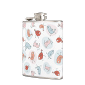 patroon met cartoon vogels heupfles (Links)