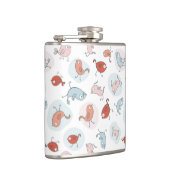 patroon met cartoon vogels heupfles (Rechts)