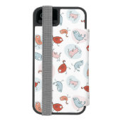patroon met cartoon vogels incipio iPhone portemonnee hoesje (Agenda Achterkant)