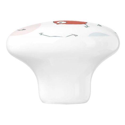 patroon met cartoon vogels keramische knop (Zijkant)