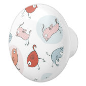 patroon met cartoon vogels keramische knop (Rechts)