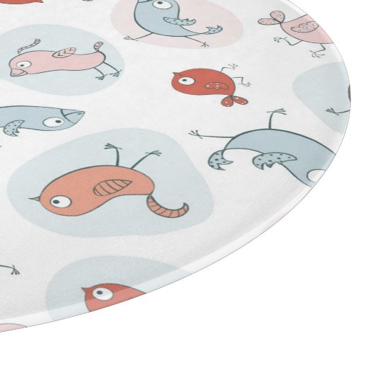 patroon met cartoon vogels snijplank (Hoek)