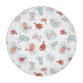 patroon met cartoon vogels snijplank (Voorkant)