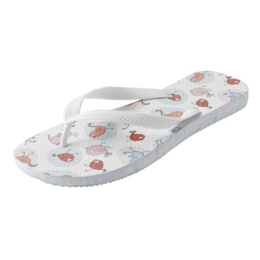 patroon met cartoon vogels teenslippers (Schuin)